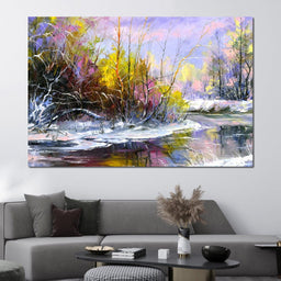 Winter Stream - NicheCanvas