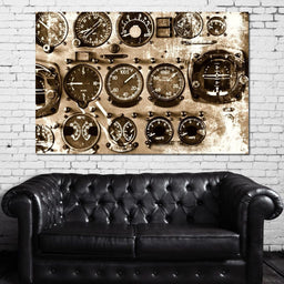 Retro Airplane Instruments - NicheCanvas