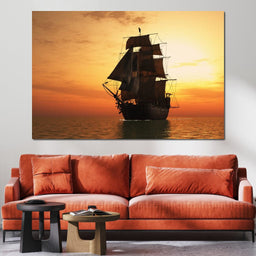 Old Ship At Sea - NicheCanvas