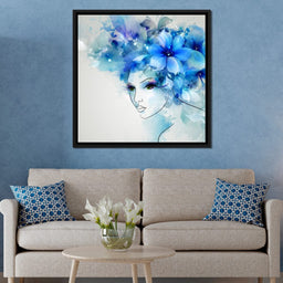 Woman with Floral Hat - NicheCanvas