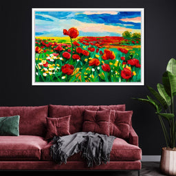 Field of Red Poppies - NicheCanvas