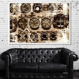 Retro Airplane Instruments - NicheCanvas