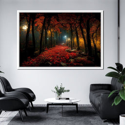 Very Beautiful Forest at Night - NicheCanvas