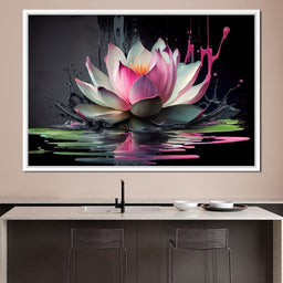 Watercolor Lotus Flower - NicheCanvas