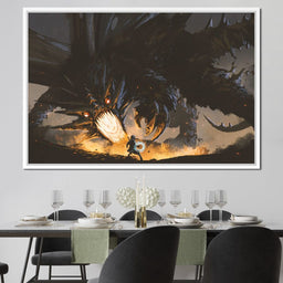 Dark Dragon Clash - NicheCanvas