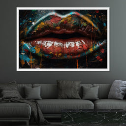 Sensual Womens Lips Graffiti - NicheCanvas