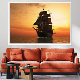 Old Ship At Sea - NicheCanvas