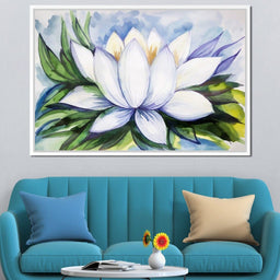 White Lotus Flower - NicheCanvas