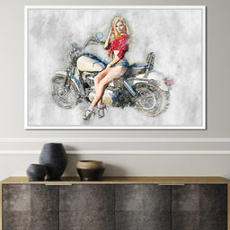  Girl Motorcycle - Mateo - NicheCanvas