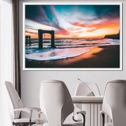 Beach Sunset Old Pier - Johanjjf - NicheCanvas