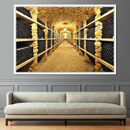 Wall of Wine Bottles - NicheCanvas