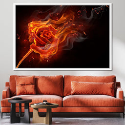 Rose on Fire - NicheCanvas