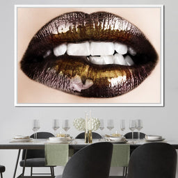 Black & Gold Lips - NicheCanvas