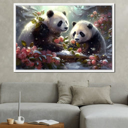 Winter Pandas - Neal Hackett - NicheCanvas