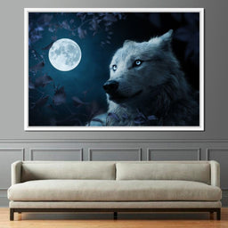 Wolf Full Moon - Milos Karanovic - NicheCanvas
