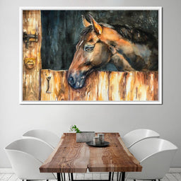 Horse in the Stable - NicheCanvas