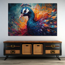 Vibrant Peacock - NicheCanvas