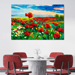 Field of Red Poppies - NicheCanvas