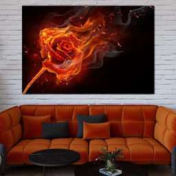Rose on Fire - NicheCanvas
