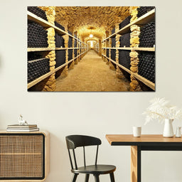 Wall of Wine Bottles - NicheCanvas