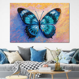 Light Blue Butterfly - NicheCanvas
