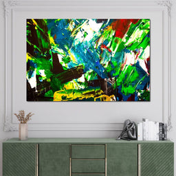 Abstract Emerald Splash - NicheCanvas