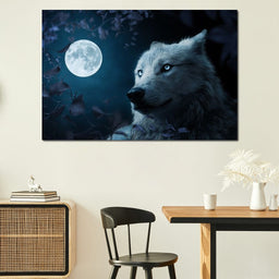 Wolf Full Moon - Milos Karanovic - NicheCanvas