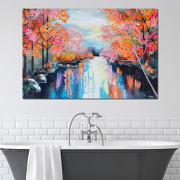 Autumn Stream Pastel - NicheCanvas