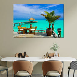 Coffee on the Beach - NicheCanvas