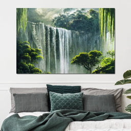 Waterfall in the Jungle - NicheCanvas