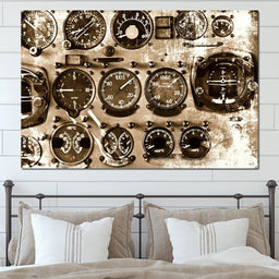 Retro Airplane Instruments - NicheCanvas