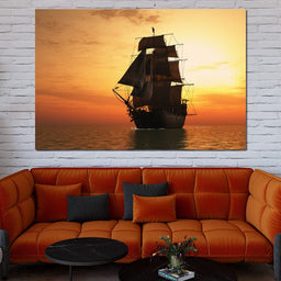 Old Ship At Sea - NicheCanvas