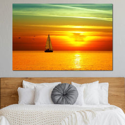 Sailing Boat Sunset - NicheCanvas