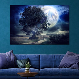 Giant Moon Summer Night - NicheCanvas