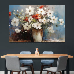 White & Red Flowers - Wildrose Creations - NicheCanvas