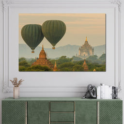 Hot Air Balloon over The Ancient Temples of Bagan - NicheCanvas