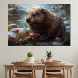 Winter Beaver - Neal Hackett - NicheCanvas