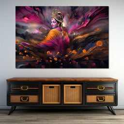 Blissful Krishna - NicheCanvas