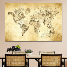 World Map Da Vinci - Mateo - NicheCanvas