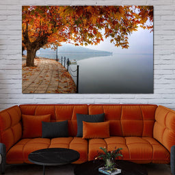 Lakeshore by Fall - NicheCanvas