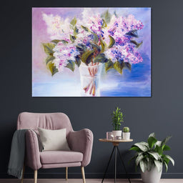 Lilacs in a Vase - NicheCanvas