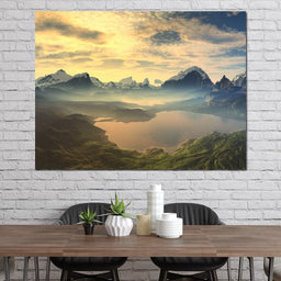 Morning Mist on Serenity Lake - NicheCanvas