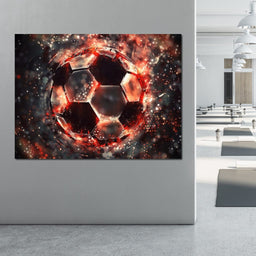 Burning Soccer Ball - NicheCanvas