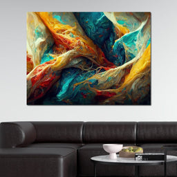 Abstract Colorful Waves - NicheCanvas