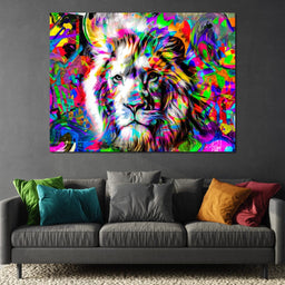 Psychedelic Lion - NicheCanvas