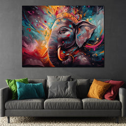 Ganesh Color Splash - NicheCanvas