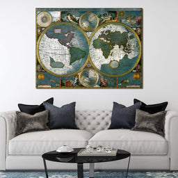 Ancient Historical Map of the World - NicheCanvas
