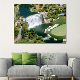 Waterfall on Golf Course - NicheCanvas