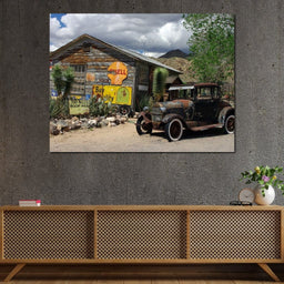 Old Car by Route 66 - NicheCanvas