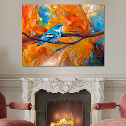 Blue Cerulean Warbler Bird - NicheCanvas